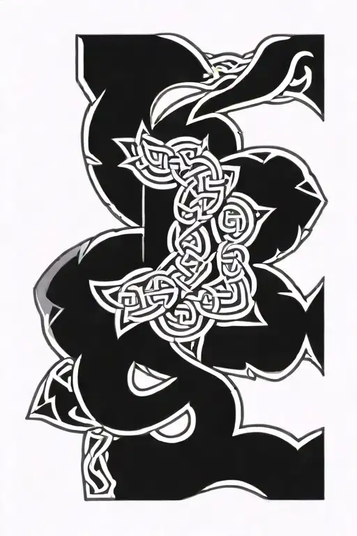 Celtic Knot Line Tattoo Design