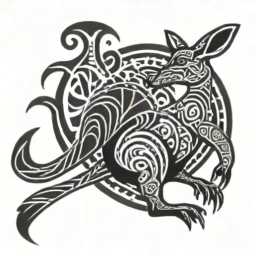 Kangaroo Fighting A Kiwi Bird