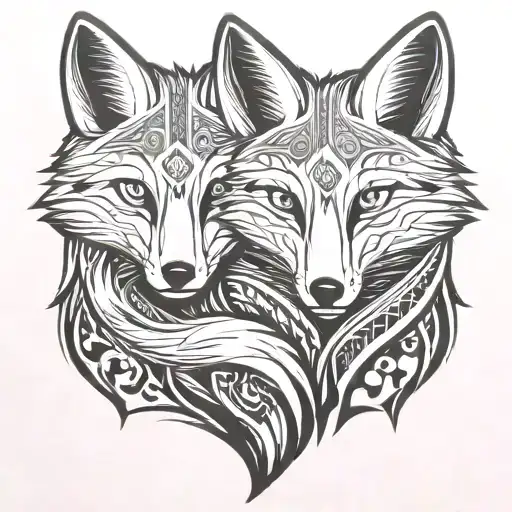 Fox And Artic Fox Playing