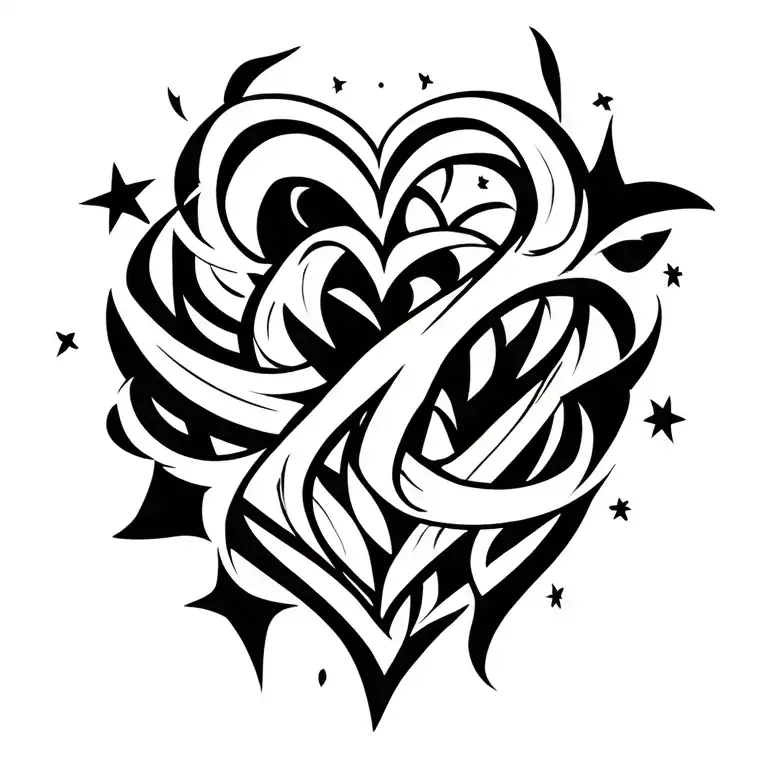 Heart And Starts Intertwined