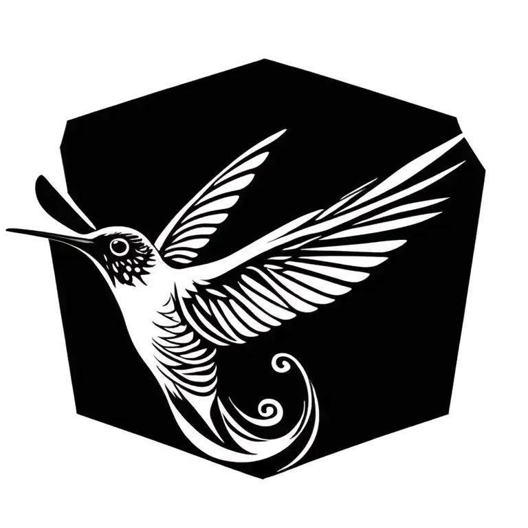 Tribal Hummingbird Hovering