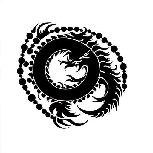 Chineese Dragon Warped Around Praying Beads