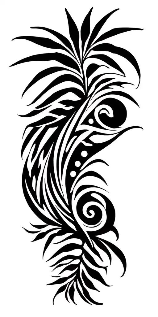 Puerto Rican American Caribbean Motifs With Some Nature Elements Of Island Life