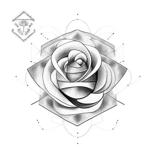 A Minimalist Tattoo Of A Mechanical Rose With Delicate Petals