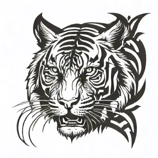 Tiger With A Sun Shining