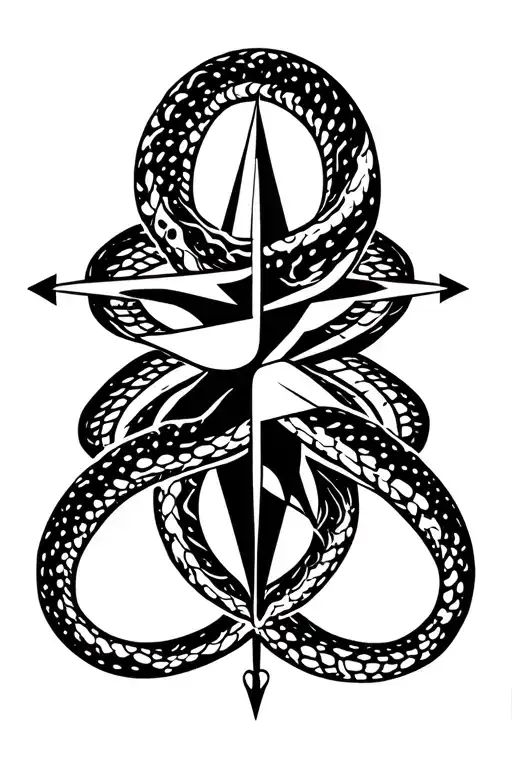 Compass Design With Snake Wrapping