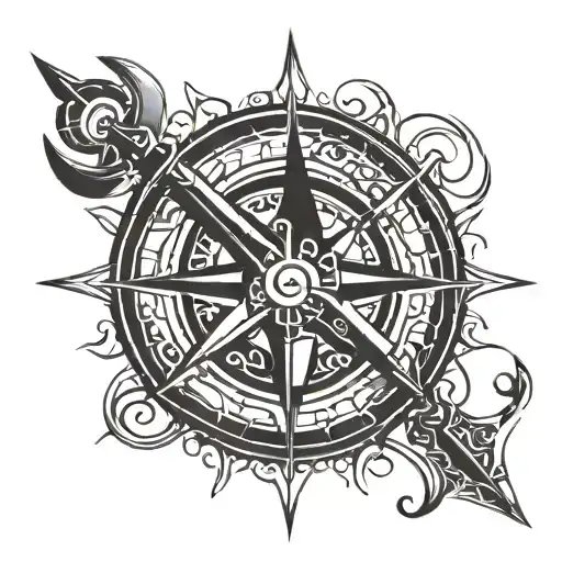 Anchor Inside Compass Black
