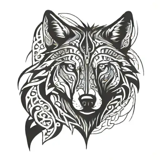 Wolf Face Forearm Tatoo Design