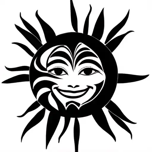 Completely Symmetrical Sun With A Big Side Smile