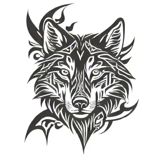 Tribal Wolf Head