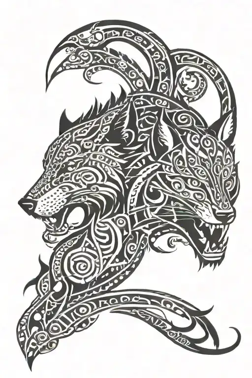 Wolf And Panther Combined Together