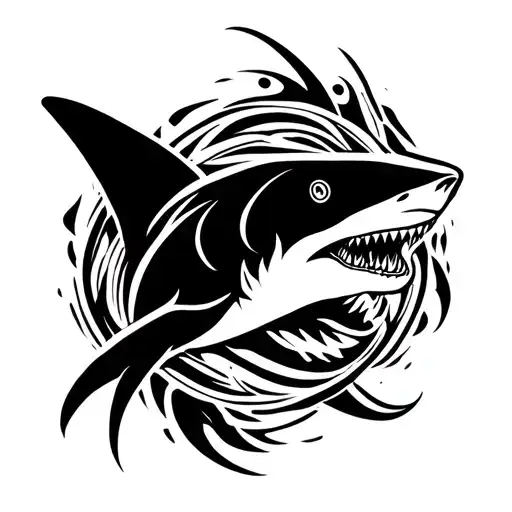 A Shark Tattoo Design In The Neo-tribal Style
