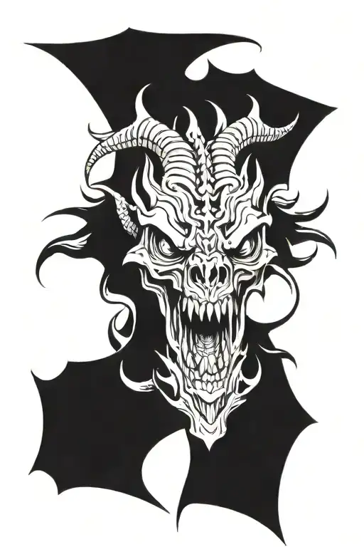 Fierce Dragon Skull Roaring Top View