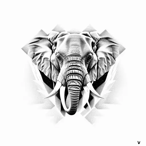 Elephant Head On A Man