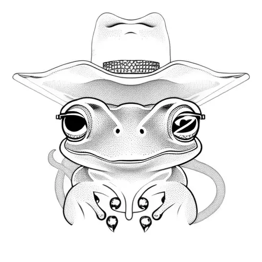 Cute Frog With Cowboy Hat