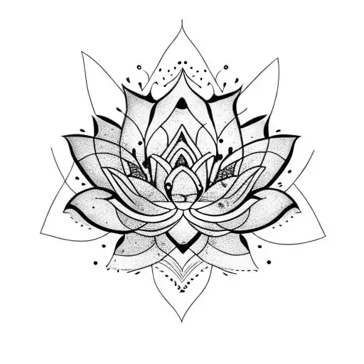 Lotus Flower With Wolf