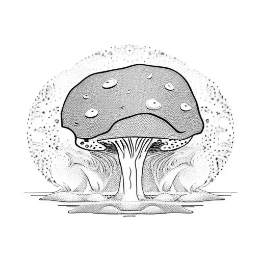 Psychodelic Tattoo Liquid Mushroom Sunset Ocean