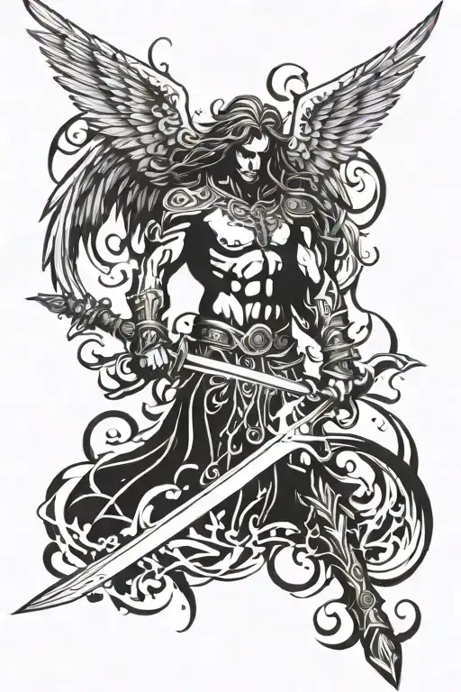 An Angel With A Flaming Sword