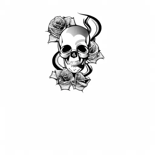 A Skull And Roses