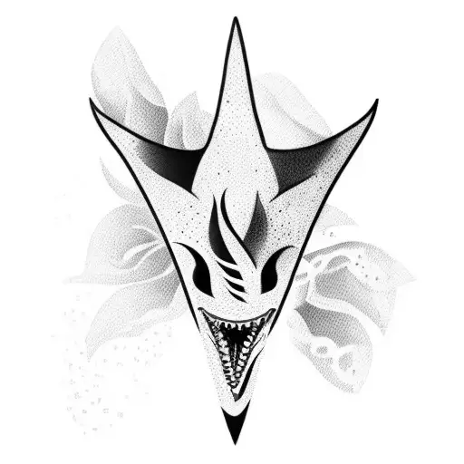 Traditional Hawaiian Shark Tattoo For The Shoulder That Wraps Around The Back And Goes Up The Neck