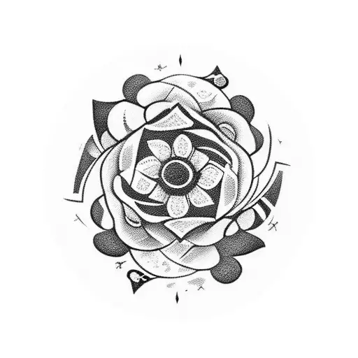 Something Dark In The Middle Surrounded By Some Flowers