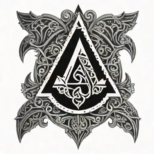 Assassins Creed Valhalla Symbol With Intricate Norse Designs With A Norse Rune
