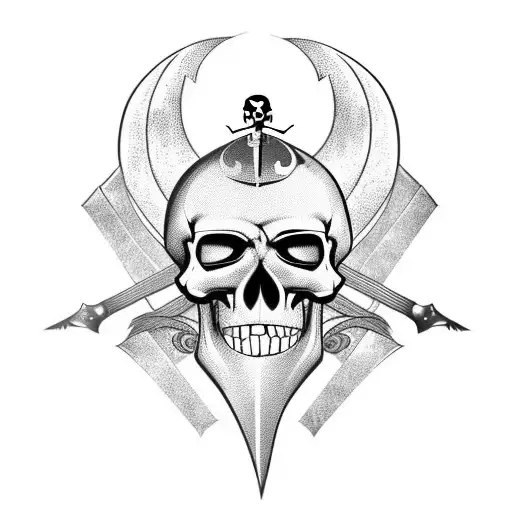 Pirate Skull With Ancor And Swords
