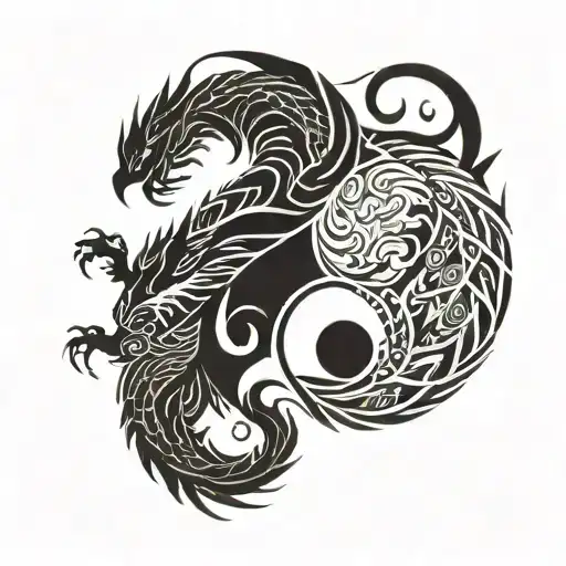 Yin Yang With Dragon