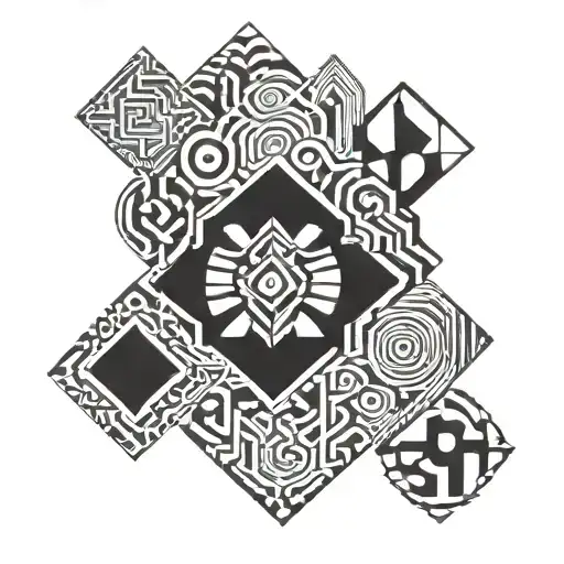 Abstract Geometric Design Inspired By Anime Motifs And Sukuna Mouth