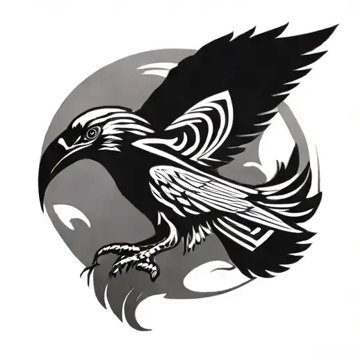 Raven Norse Mythology For Side Of Head