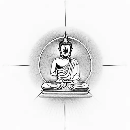 A Serene Medicine Buddha Meditating In A Virtual Reality Headset