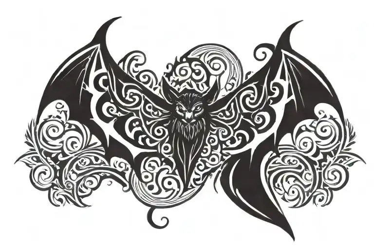 Tribal Bat Flying