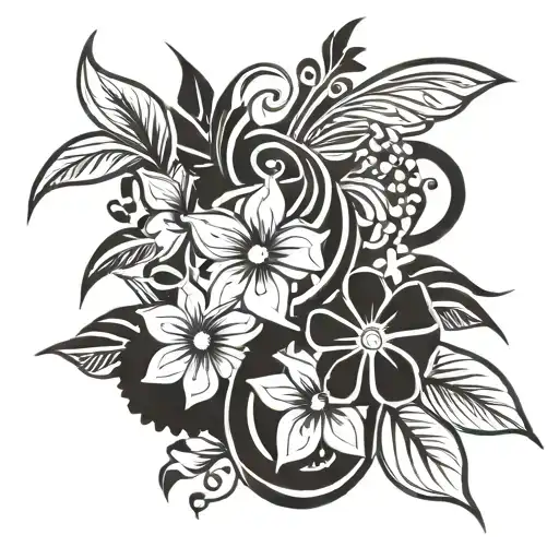 Floral Hawaiian Tribal