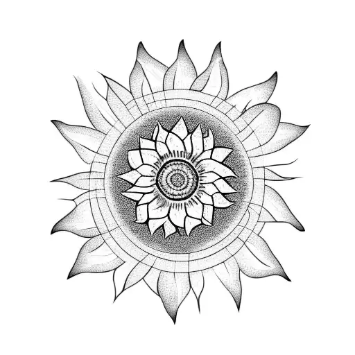 Sunflower And Vines Collage On Back