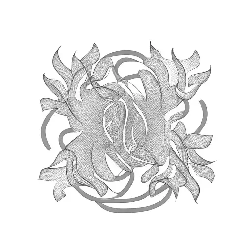 Abstract Pattern Pedals Tribal Line Vine Rectangular Simplistic