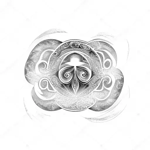 Tattoo Intricate Swirly With Moon And Sky