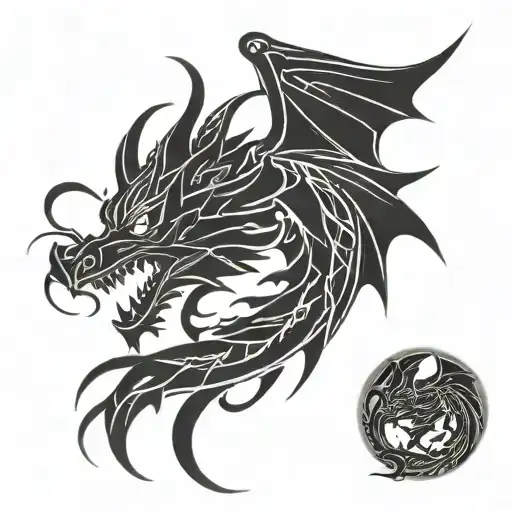 Gothic Cartoo Dragon Looking