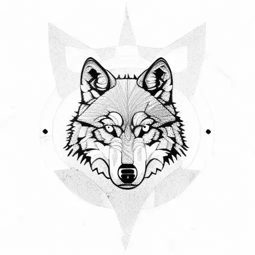 Engineer's Blueprint Of A Wolf