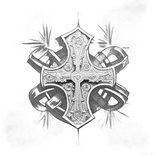 Do A Quote From The Bible In Latin With A Cross From The Catholic Church