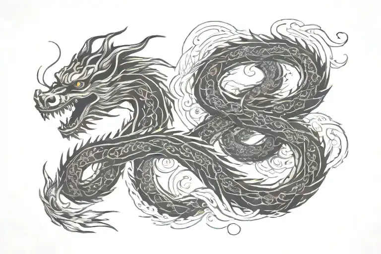 Japanese Dragon Infinity Symbol
