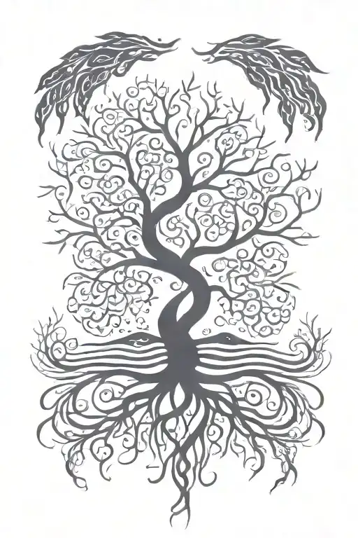 Tree Of Life Growing Roots Reaching Deep Roots