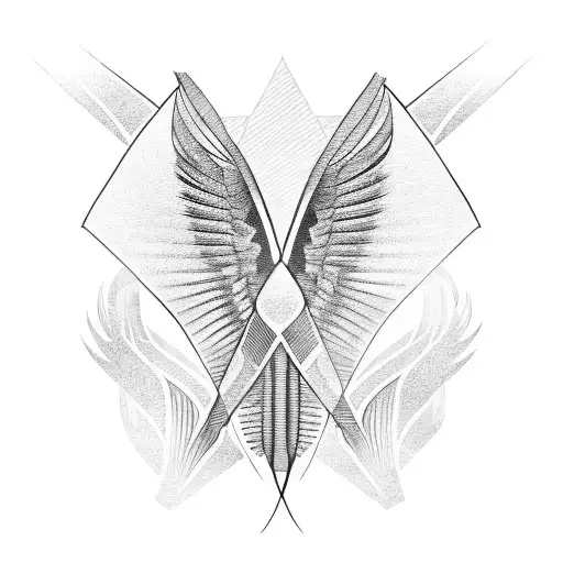 Bird Wing In Art Deco Style