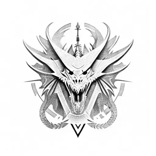 Gladiator And A Dragon