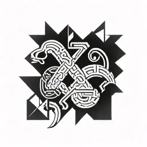 Nordic Runes Engraved Style Tattoo Design Inspired