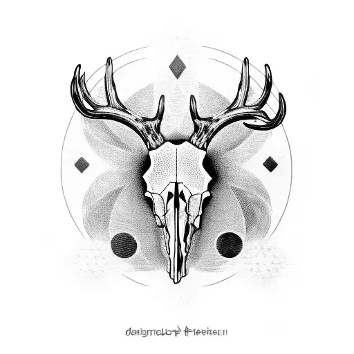 Deer Skull Inside A Black Sun