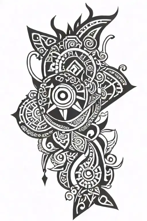 Filipino Tribal Tattoo Design Mixed With Polish Tattoo Design
