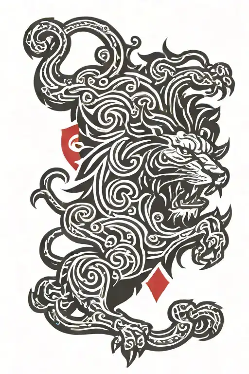 Lion Roaring With Athletic Club Bilbao Badge Incorporated