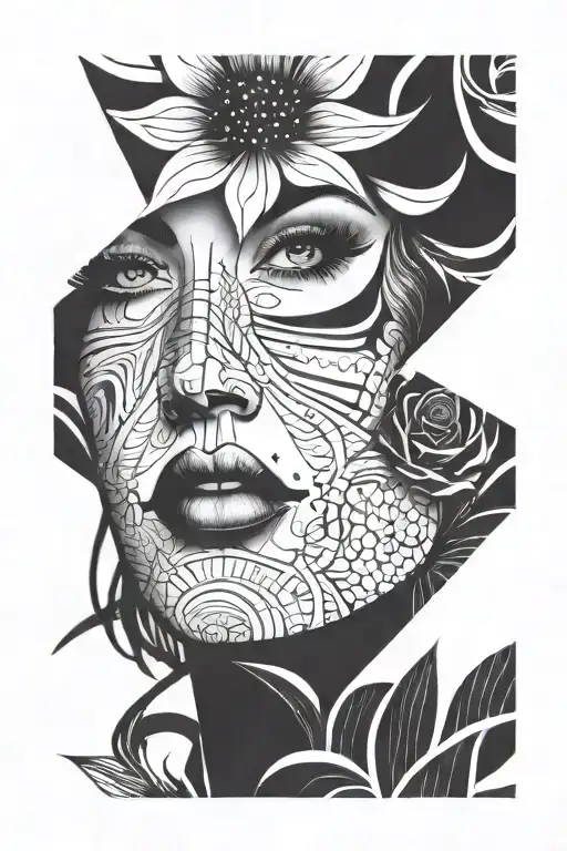 Background Flowers Among Them Beautiful Women's Eyes Sports And Motivation