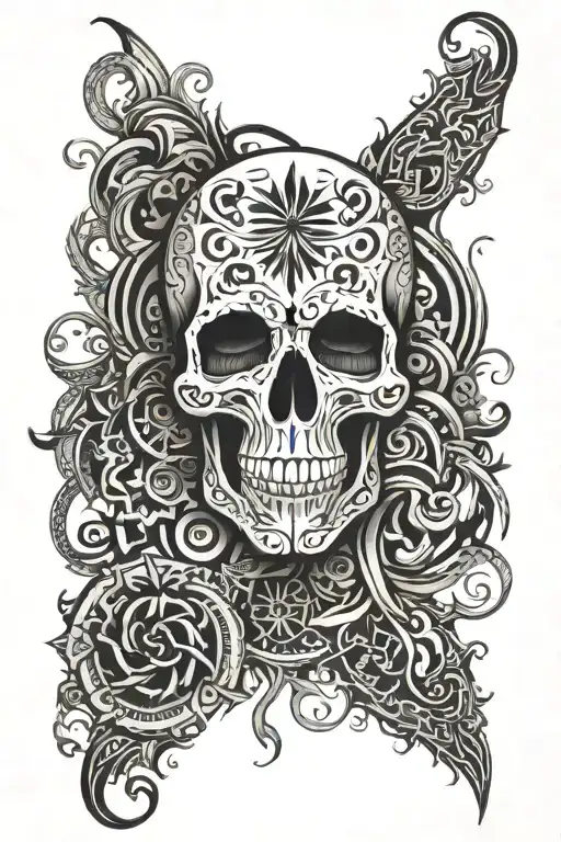 Skull Patriotic Arm Sleeve Featuring Intricate Patterns