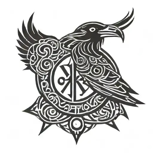 Viking Runes Of Protection And Raven